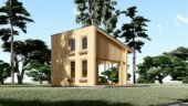 Blockbohlenhaus SANDRA (44mm + Holzverschalung), 20m² – Bild 4