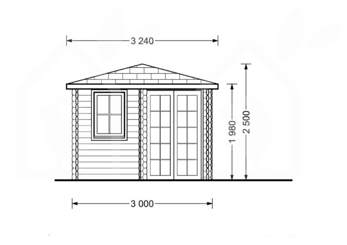 Premium Gartenhaus ALAN (28mm), 3x3m, 9m²