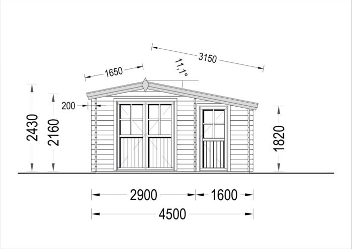 Premium Gartenhaus Bregenz, 4.5x3 m, 13 m²