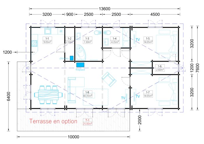 Blockbohlenhaus LIENZ (66 mm) 103 m² – Bild 7