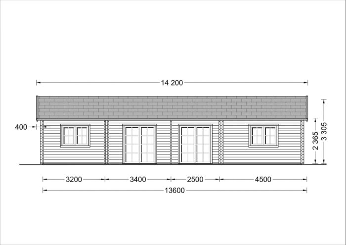 Blockbohlenhaus LIENZ (66 mm) 103 m²