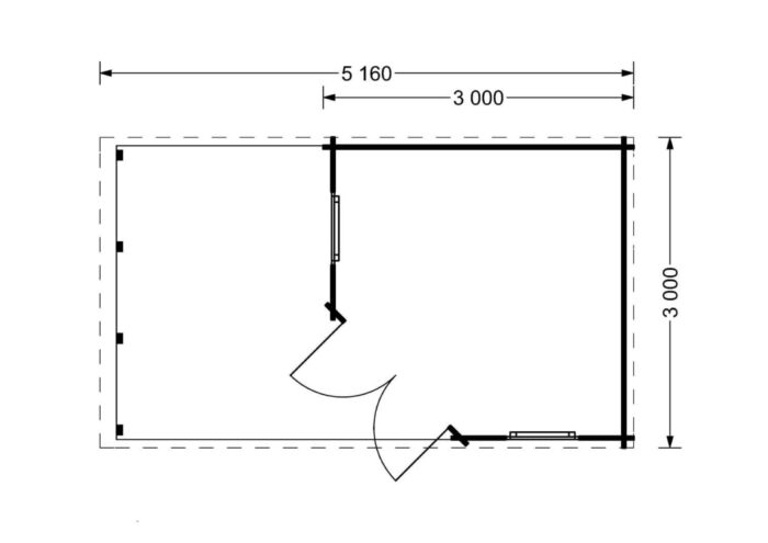 Premium Gartenhaus Gartenhaus ALAN PLUS (28mm), 5x3m, 9m² + 6.5m²