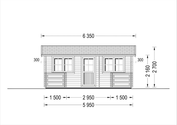 Blockbohlenhaus ARMIN (44 mm) 31 m²