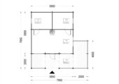 Blockbohlenhaus Innsbruck (44 mm) 36 m² mit 14 m² Schlafboden – Bild 6