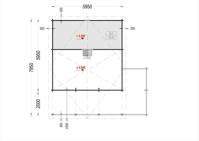 Blockbohlenhaus Innsbruck (44 mm) 36 m² mit 14 m² Schlafboden – Bild 10