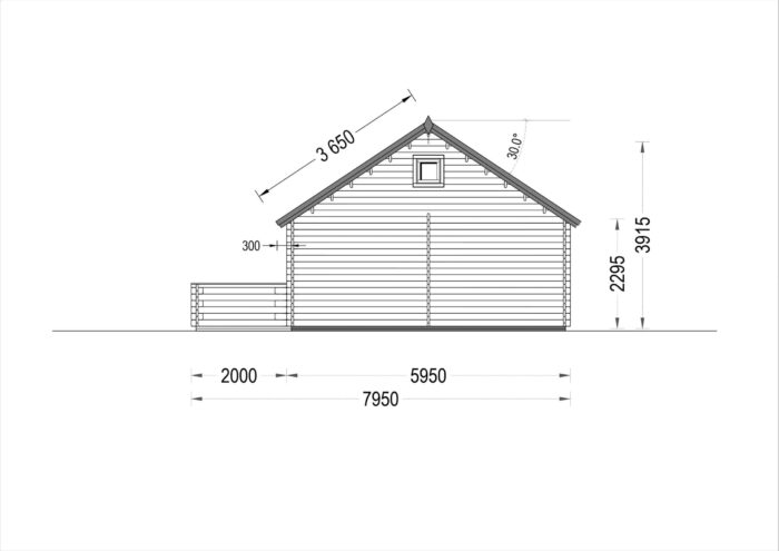 Premium Blockbohlenhaus Innsbruck (44 mm) 36 m² mit 14 m² Schlafboden