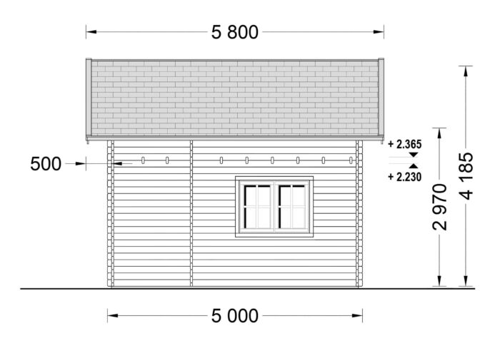 Blockbohlenhaus mit Schlafboden DORNBIRN (44 mm), 20 m² + 16 m²