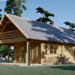 Blockbohlenhaus ANIKA (44 + 44 mm) 139 m² mit Terrasse