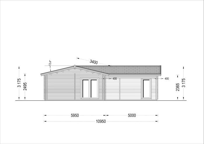 Blockbohlenhaus SEEFELD (44+44 mm) · 105 m² · Extra Isoliert – Bild 7