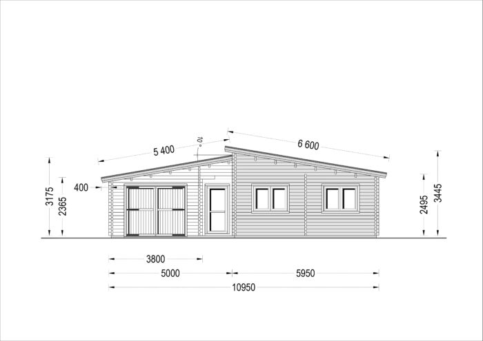 Blockbohlenhaus SEEFELD (66 mm) · 105 m² · mit Pultdach – Bild 13