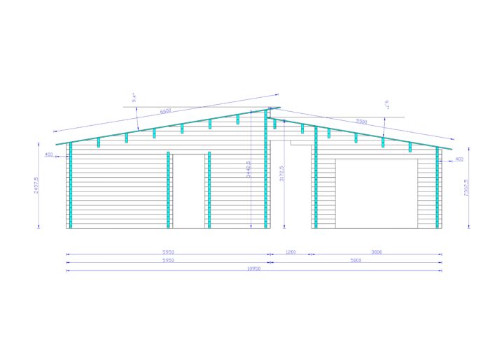 Blockbohlenhaus SEEFELD (66 mm) · 105 m² · mit Pultdach – Bild 11