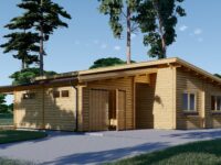 Blockbohlenhaus SEEFELD (66 mm) · 105 m² · mit Pultdach