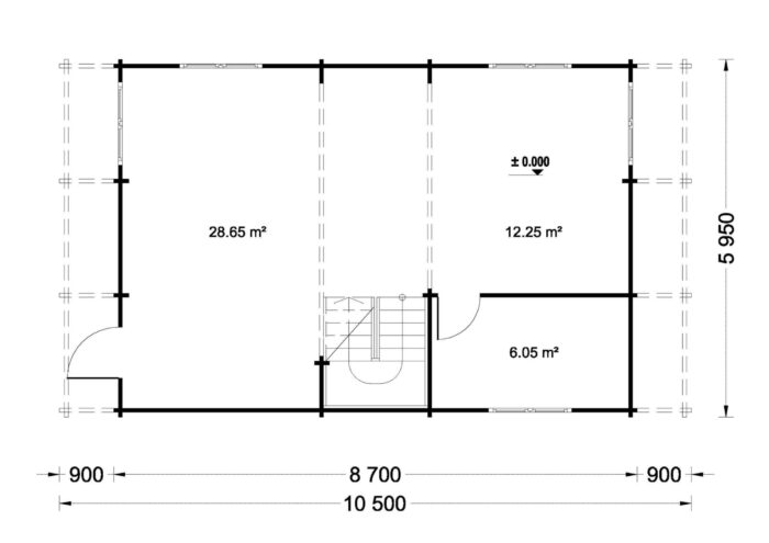 Blockbohlenhaus LISA (66mm) 108m²