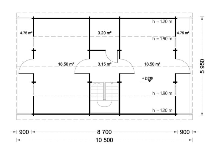 Blockbohlenhaus LISA (66mm) 108m²