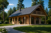 Blockbohlenhaus ANIKA (44+44 mm) · 139 m² · Isoliert
