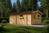 Blockbohlenhaus ARMIN (44 mm) 31 m² mit Satteldach – Bild 3