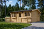 Blockbohlenhaus ARMIN (44 mm) 31 m² mit Satteldach – Bild 2