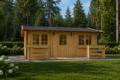 Blockbohlenhaus ARMIN (44 mm) 31 m² mit Satteldach – Bild 4