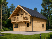 Blockbohlenhaus LISA (44+44 mm) 108m² Isoliert