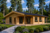 Blockbohlenhaus LEIBNITZ (Isoliert, 44+44 mm), 78 m² + 15 m² Terrasse – Bild 2