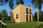 Blockbohlenhaus SANDRA (44mm + Holzverschalung), 20m² Isoliert – Bild 4