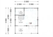 Blockbohlenhaus Tirol mit Schlafboden und Terrasse, 20 m² + 8 m² – Bild 5