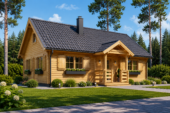 Blockbohlenhaus ERNI (44+44 mm) · Isoliert · ca. 70 m²