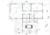 Blockbohlenhaus SEEFELD (66 mm) · 105 m² · mit Pultdach – Bild 5