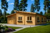 Blockbohlenhaus SEEFELD (66 mm) · 105 m² · mit Pultdach – Bild 3
