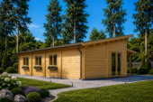 Blockbohlenhaus SEEFELD (66 mm) · 105 m² · mit Pultdach – Bild 2