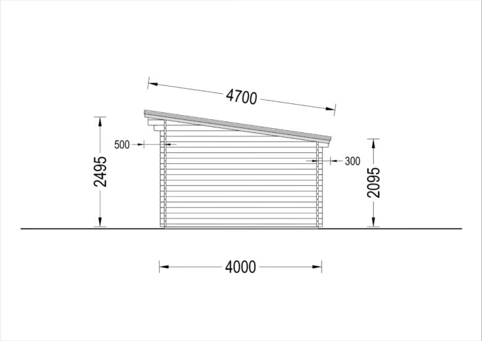 Premium Gartenhaus KARL (34mm) 5x4m, 20m² + 8m² Terrasse