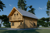 Blockbohlenhaus LISA (44+44 mm) 108m² Isoliert