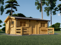 Blockbohlenhaus ARMIN (44 mm) 31 m² mit Satteldach