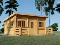 Blockbohlenhaus ARMIN (44+44 mm) · 31 m² · Pultdach · Extra Isoliert