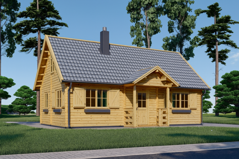 Blockbohlenhaus ERNI (66 mm) 70 m²