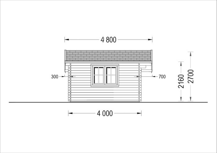 Premium Gartenhaus CLAUDIA (66mm) 28m², 7x4m