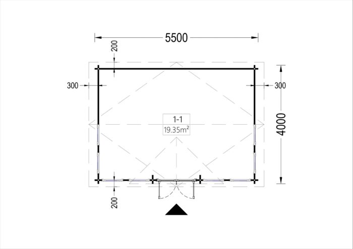 Gartenhaus BRÜSSEL 5.5x4 m, 22 m²