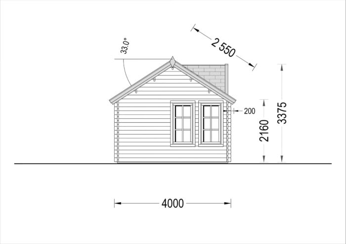 Gartenhaus BRÜSSEL 5.5x4 m, 22 m²