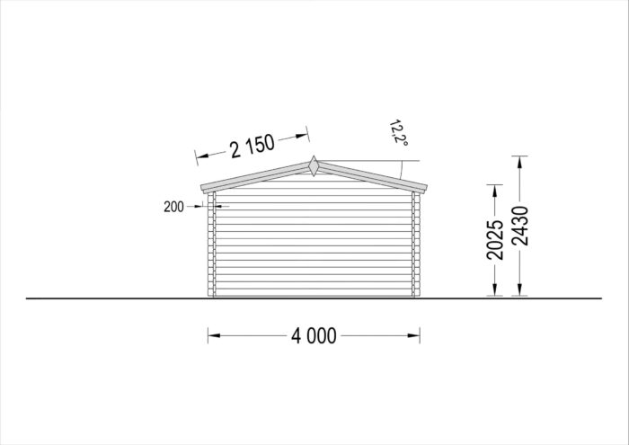 Premium Gartenhaus Donau,4x3m, 12m²