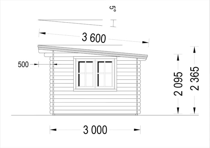 Gartenhaus Donau 4x3 m, 12 m² mit Flachdach