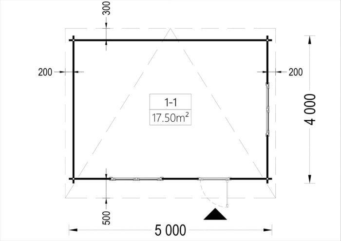 Gartenhaus Donau 5x4 m, 20 m² mit Flachdach