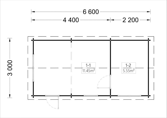 Premium Gartenhaus ELENA, 6.6 x 3 m, 20 m²