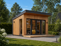 Gartenhaus EMIL (34 mm + Holzverschalung, Isoliert) – 4×3 m, 12 m²