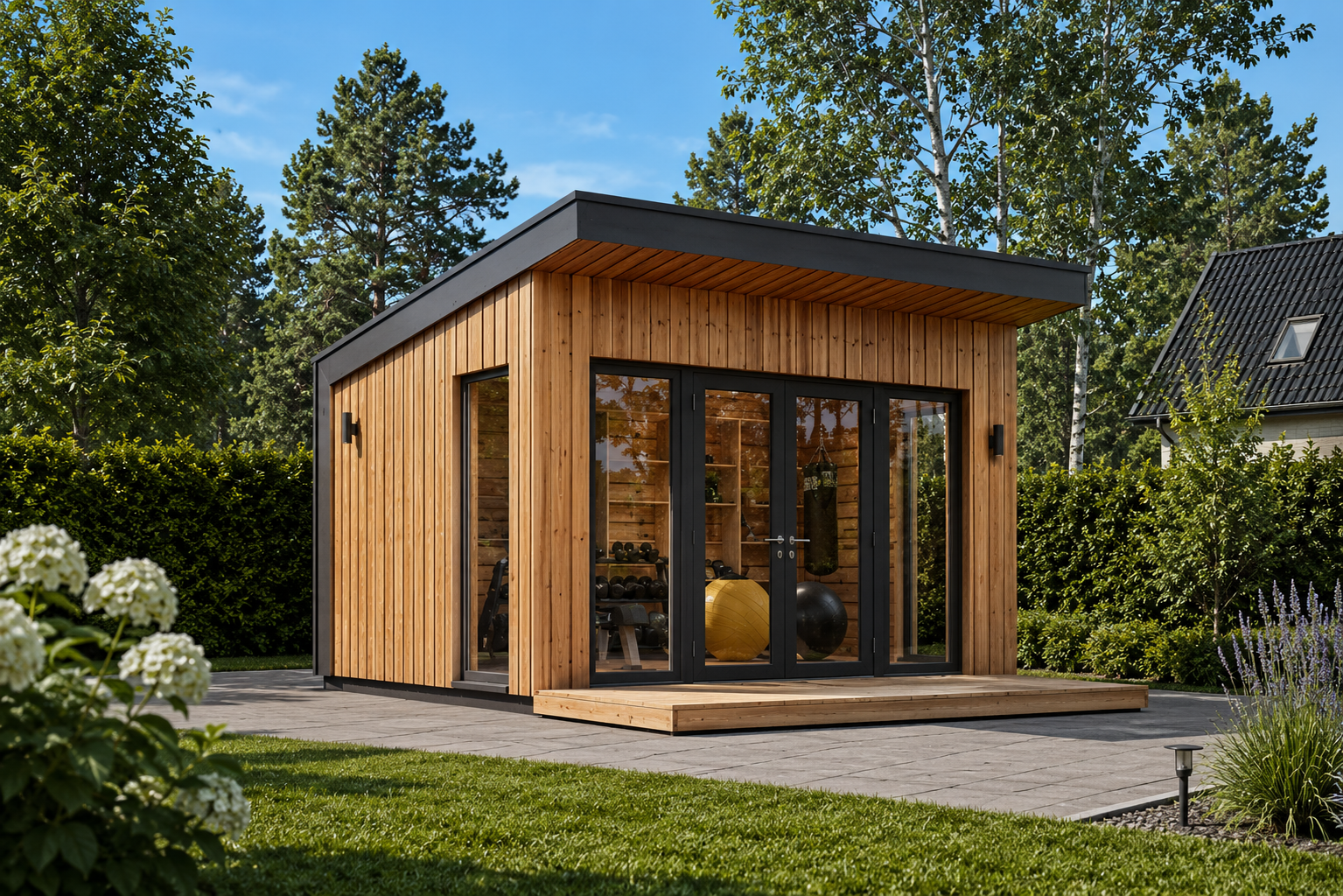 Emil 4X3 (4) Gartenhaus EMIL (34mm + Holzverschalung ), 4x3m, 12m² – Bild 1