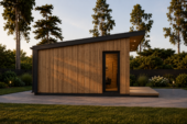 Gartenhaus EMIL (34mm + Holzverschalung ), 5x5m, 25m² – Bild 5