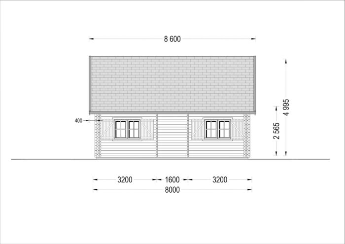 Blockbohlenhaus ERNI (44 + 44mm) 70m²