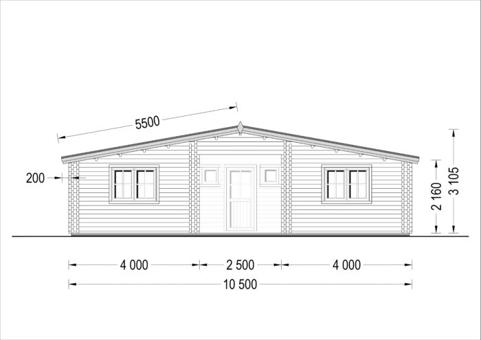 Blockbohlenhaus FRITZ (44+44mm) 60m² Isoliert – Bild 9