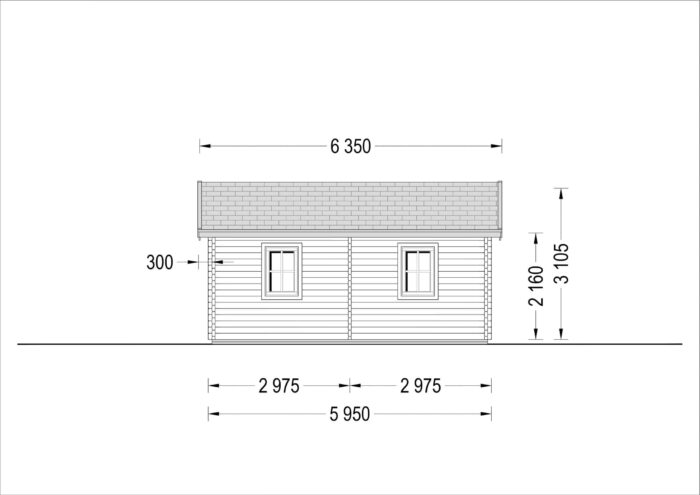 Premium Blockbohlenhaus FRITZ (44mm) 60m²