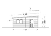 Doppelgarage aus Holz mit Pultdach (44mm) 6x6m, 36m² – Bild 9