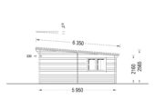 Doppelgarage aus Holz mit Pultdach (44mm) 6x6m, 36m² – Bild 7